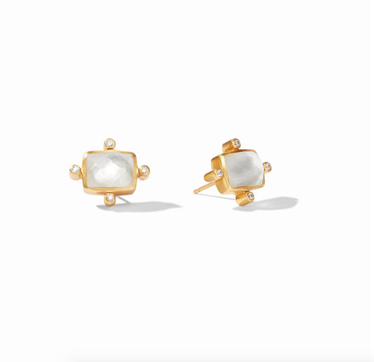 Clara Stud Gold Clear Crystal