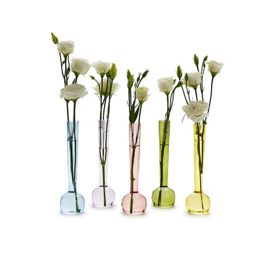 Swirl Hand Blown Glass Bud Vase