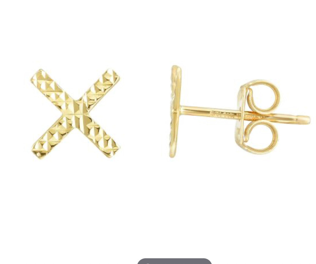14Ky 7.5mm DC Post X Earring