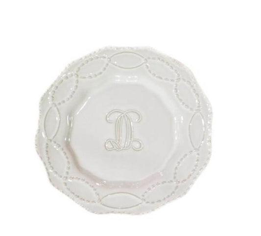 Legado White "R" Monogram Salad Plate