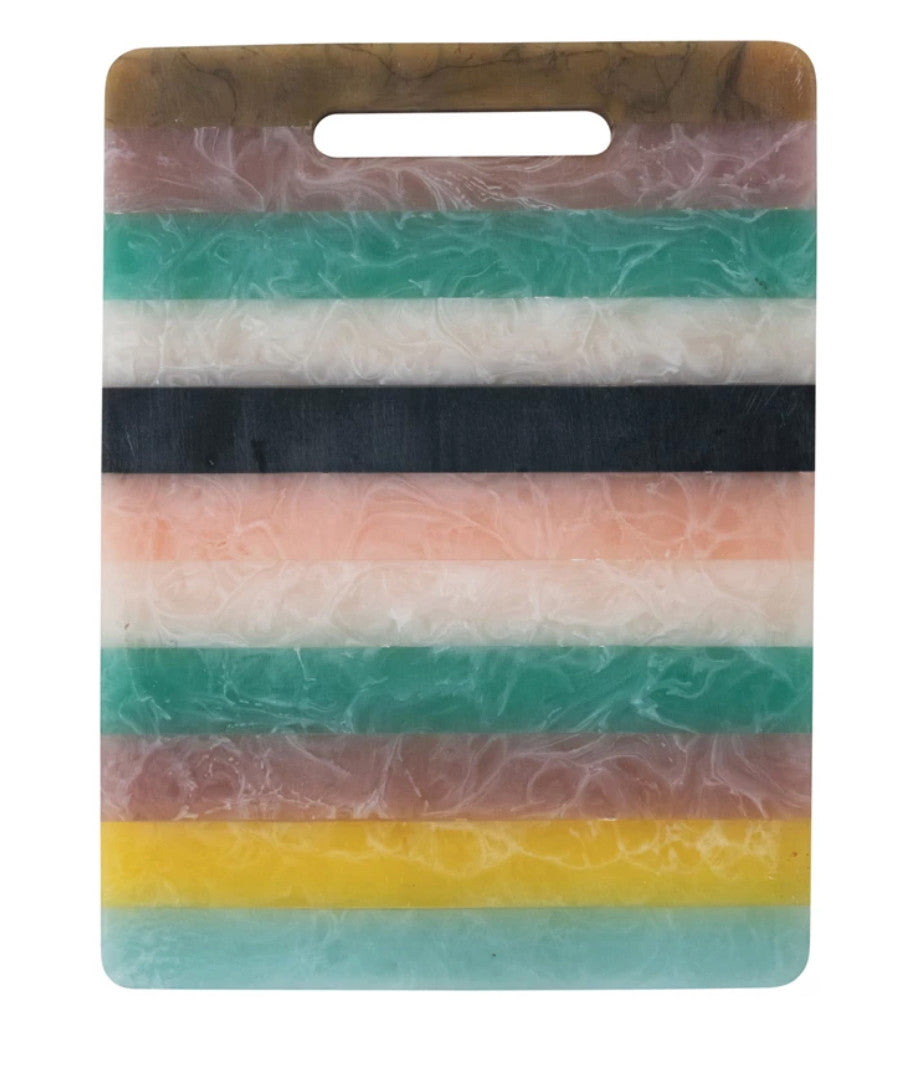 Marbled Resin Striped Cheese/Serving Board
