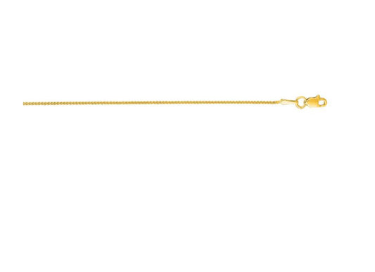 14KY 16in 1mm Round Wheat Chain w/ Lobster Clasp