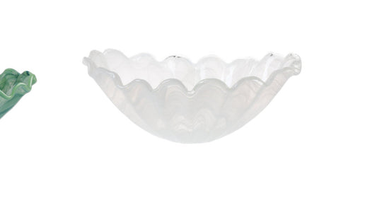 Onda White Glass Centerpiece