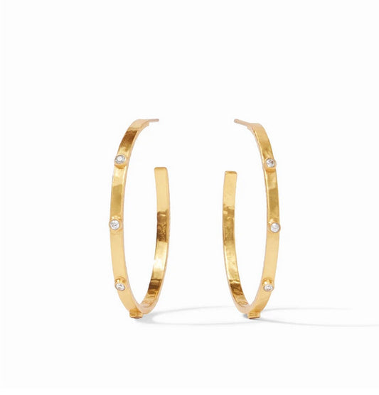 Crescent Stone Hoop-Medium