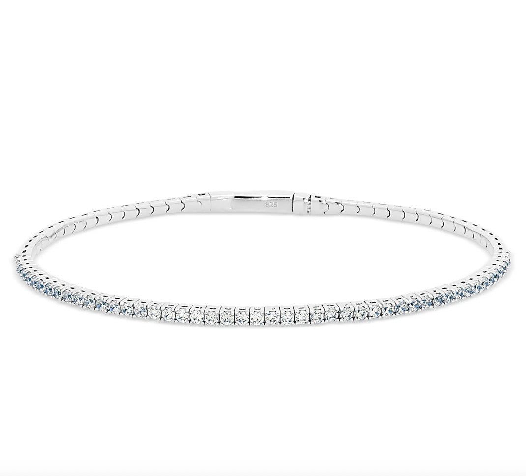 April Birthstone Flex Bracelet-Silver