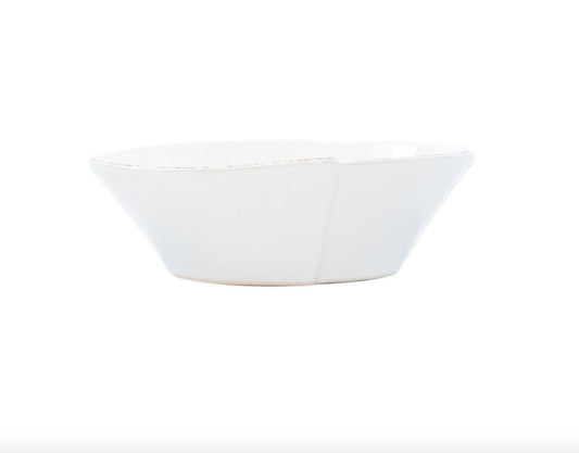 Lastra White Small Oval Bowl