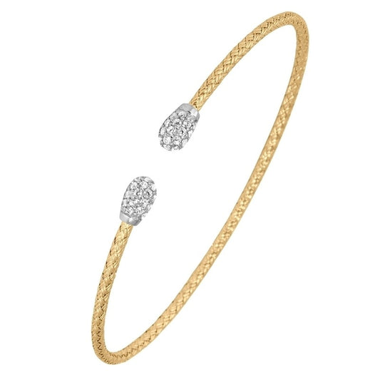 Mini Gold Plated Bangle with Stone Ends