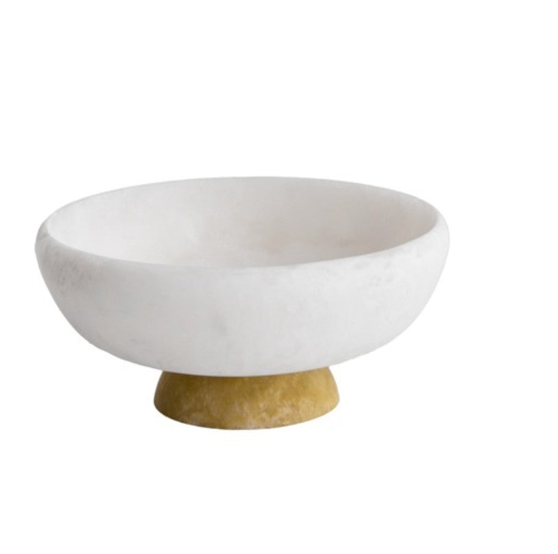 RESIN Sorbert Medium Round Bowl with Base (Coconut and Matcha)