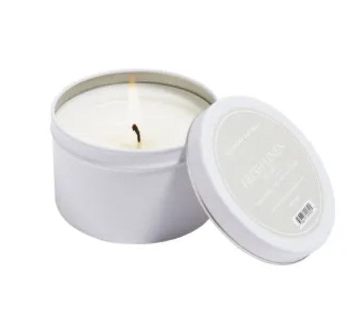 Fresh Linen Candle In White Tin 5oz