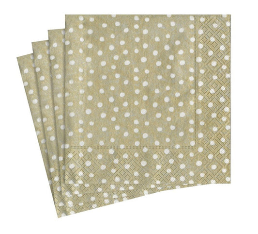 Small Dots Platinum Cocktail Napkins