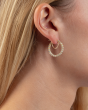 14K Ice Chain Round Hoops