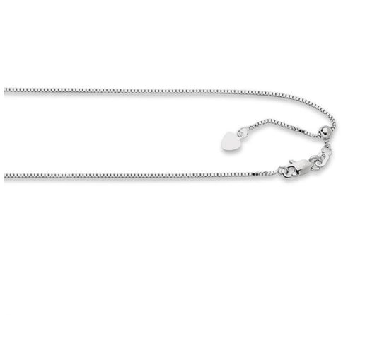 14K 22" Gold 0.79mm Adjustable Box Chain with Lobster Lock