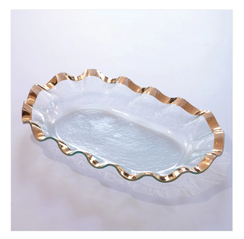 Ruffle Large Shallow Oval Bowl