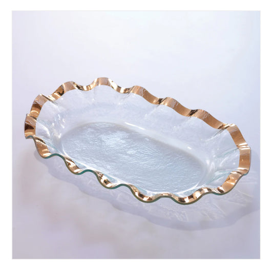 Ruffle Large Shallow Oval Bowl