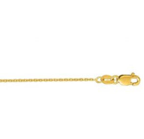 14K 20" Yellow Gold 1.1mm Diamond Cut Cable Chain with Lobster Lock