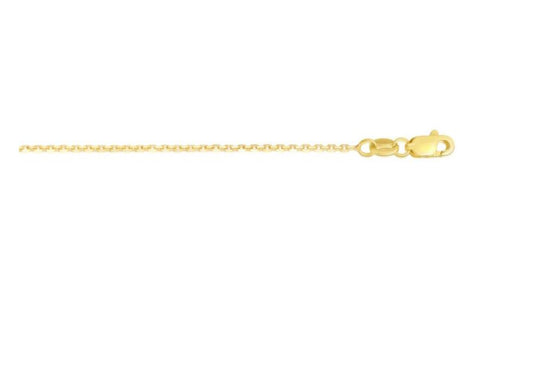 14KY 18in .87mm Diamond Cut Cable Chain w/ Lobster Clasp