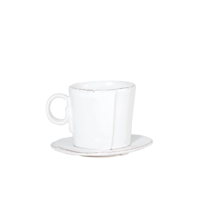 Lastra White Espresso Cup and Saucer