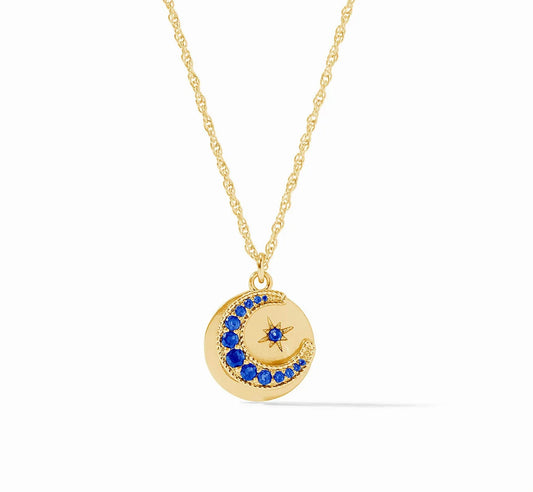 Luna Delicate Charm Necklace-Sapphire Blue