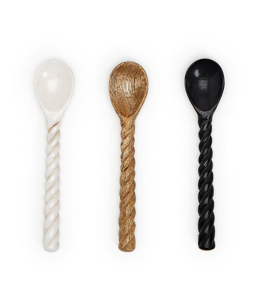 S/3 Mini Hand-Carved Wood Spoons