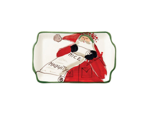 Old St. Nick Naughty or Nice Rectangular Plate