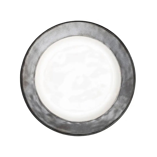 Emerson White/Pewter Dinner Plate