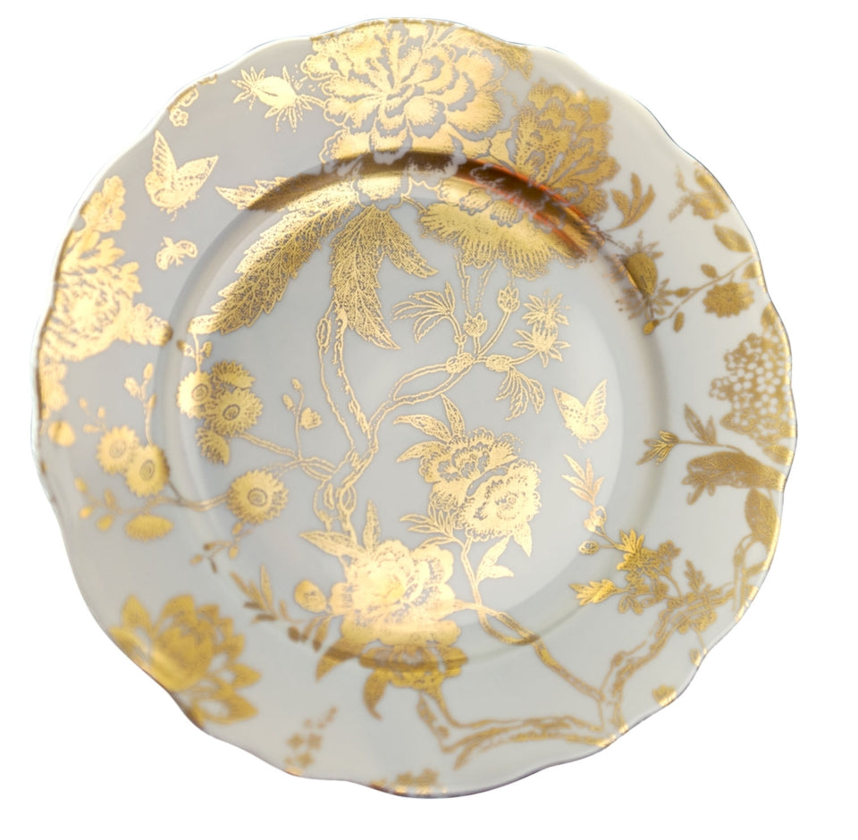 Jardin Secret White and Gold Salad Plate