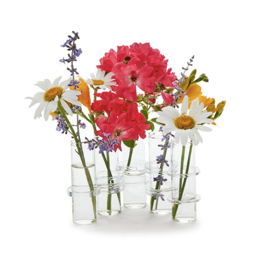 S/5 Hinged Tube Flower Vases