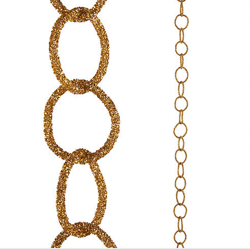 5 ft Gold Glittered Chain Garland