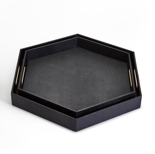 Black Hexagon Stingray Tray-Small