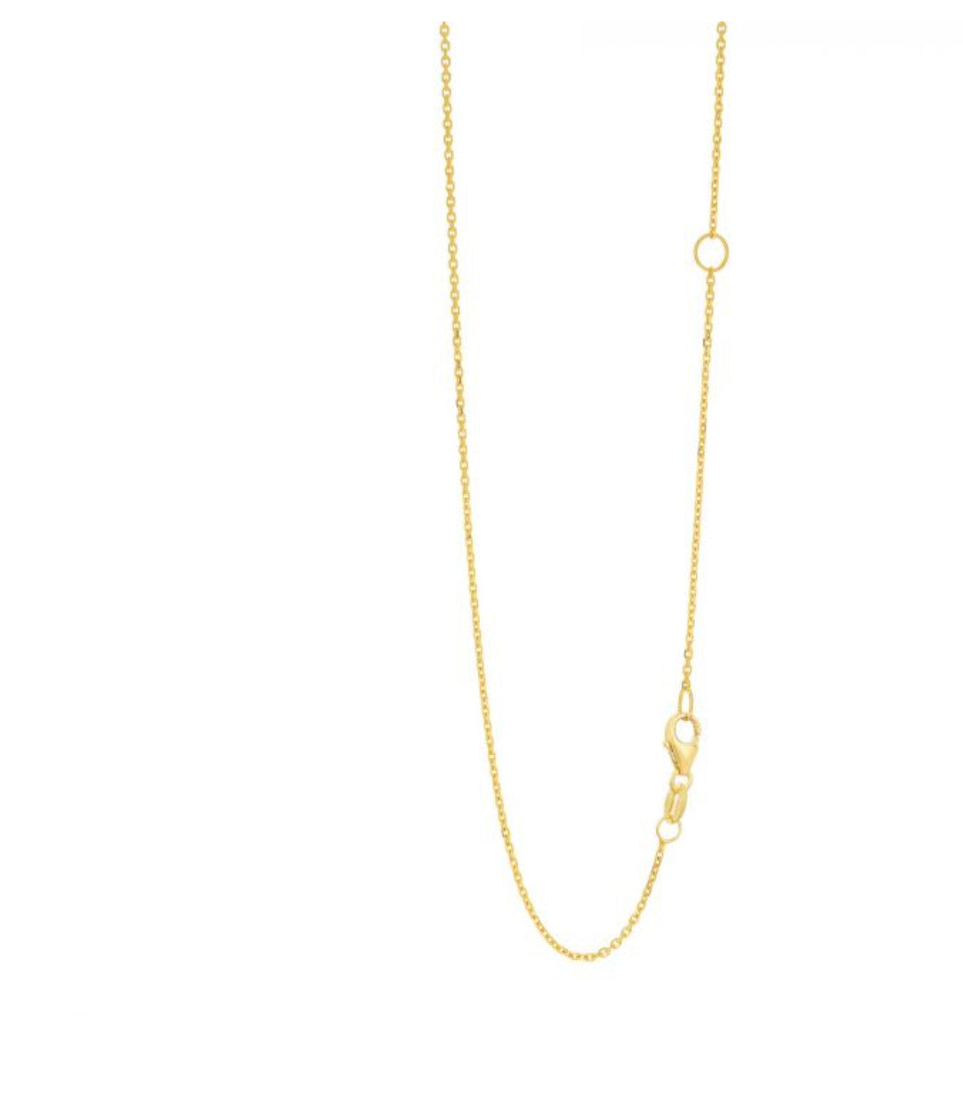 14K 18" Gold 1.1mm Extendable Diamond Cut Cable Chain (Jump Ring at 16 inch) with Lobster Lock