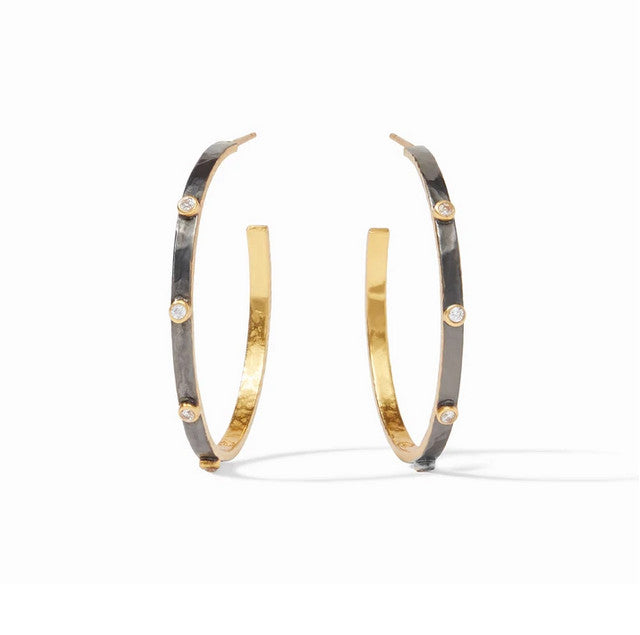 Crescent Stone Hoop-Medium