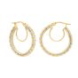 14K Ice Chain Round Hoops