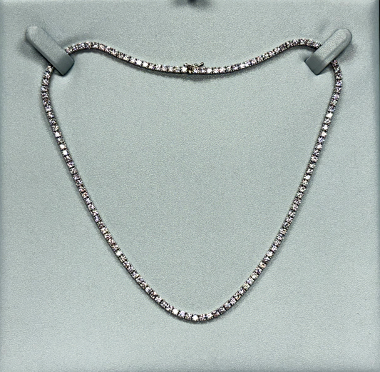 14k 13.36g WG 10ct LGD, 16" Tennis Necklace