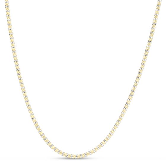 14K 2.7mm Two-Tone Fancy Ice Chain Bracelet