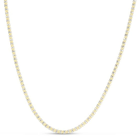 14K 2.7mm Two-Tone Fancy Ice Chain Bracelet