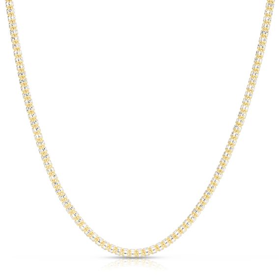 14K 3.3mm Fancy Ice Chain Bracelet