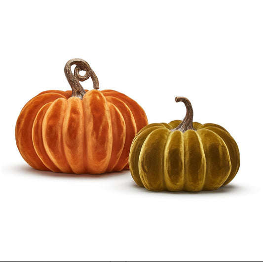 Grand Dames Flocked Oversized Pumpkins (Med)