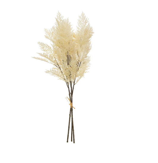 28" Flocked Faux Reed Plume White