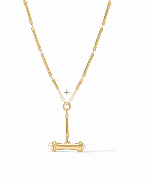 Bamboo Delicate Necklace-Pearl