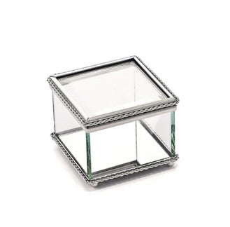 Glass Square Hinged Box 3.25"