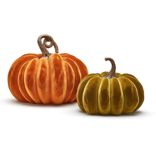 Grand Dames Flocked Oversized Pumpkins (Lg)