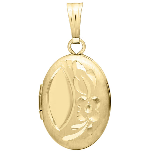 14K GF Floral Engraved Locket