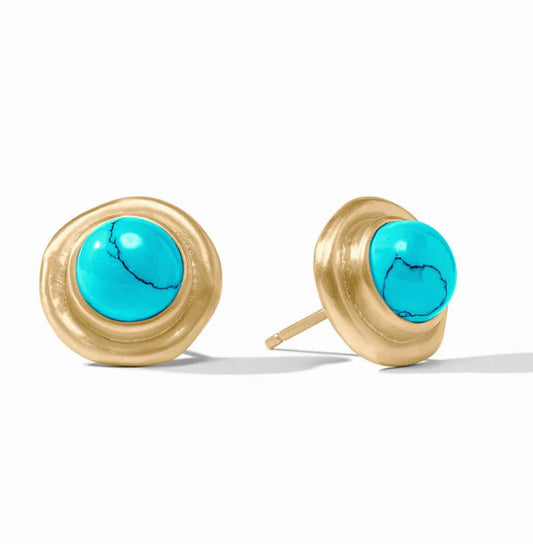 Wave Stone Stud-Turquoise