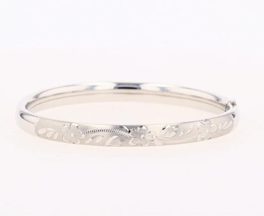 Sterling Silver Hand Engraved Baby Bracelet