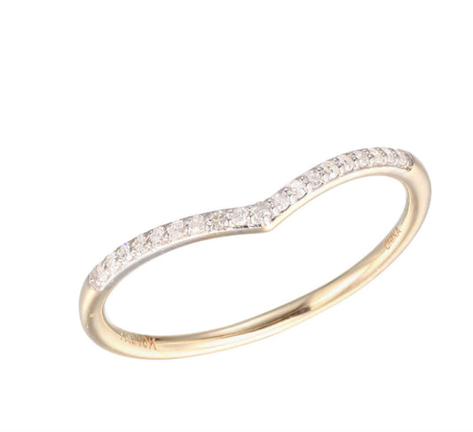 14K Yellow Gold Diamond Band 1/10 TCW Size 7