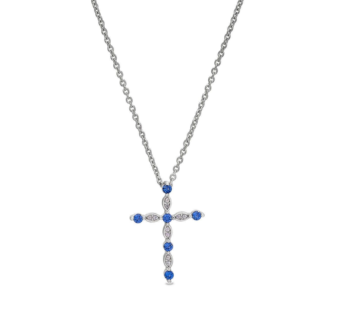 September Birthstone Cross Pendant