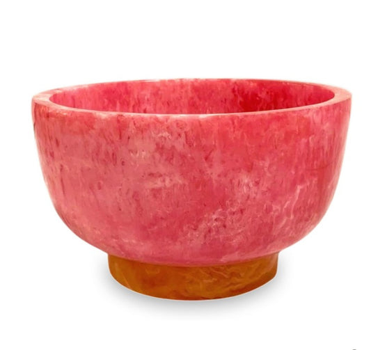 RESIN Rio Small Bowl with Base (Pink and Orange)