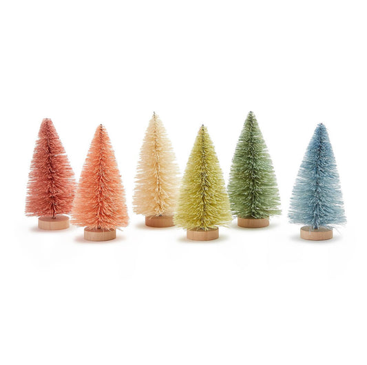 Mini Pastel Holiday Bottle Brush Trees