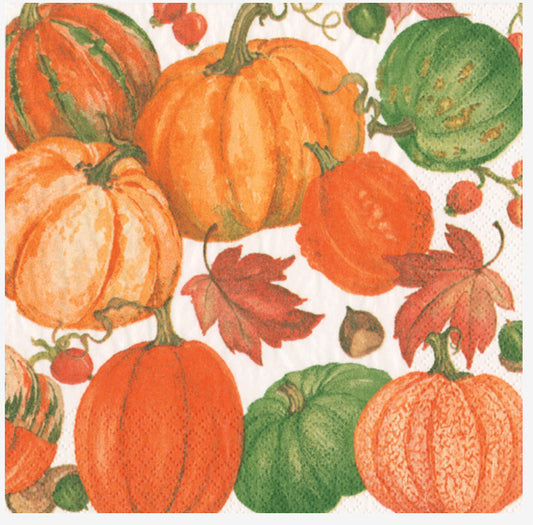 Pumpkin Field White Cocktail Napkin