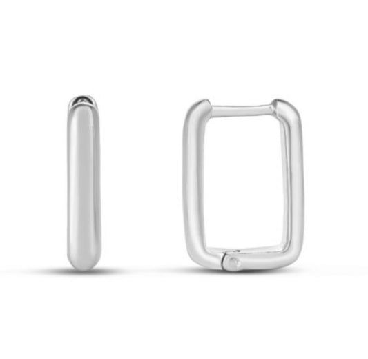 Silver Rectangular Snap Hoops